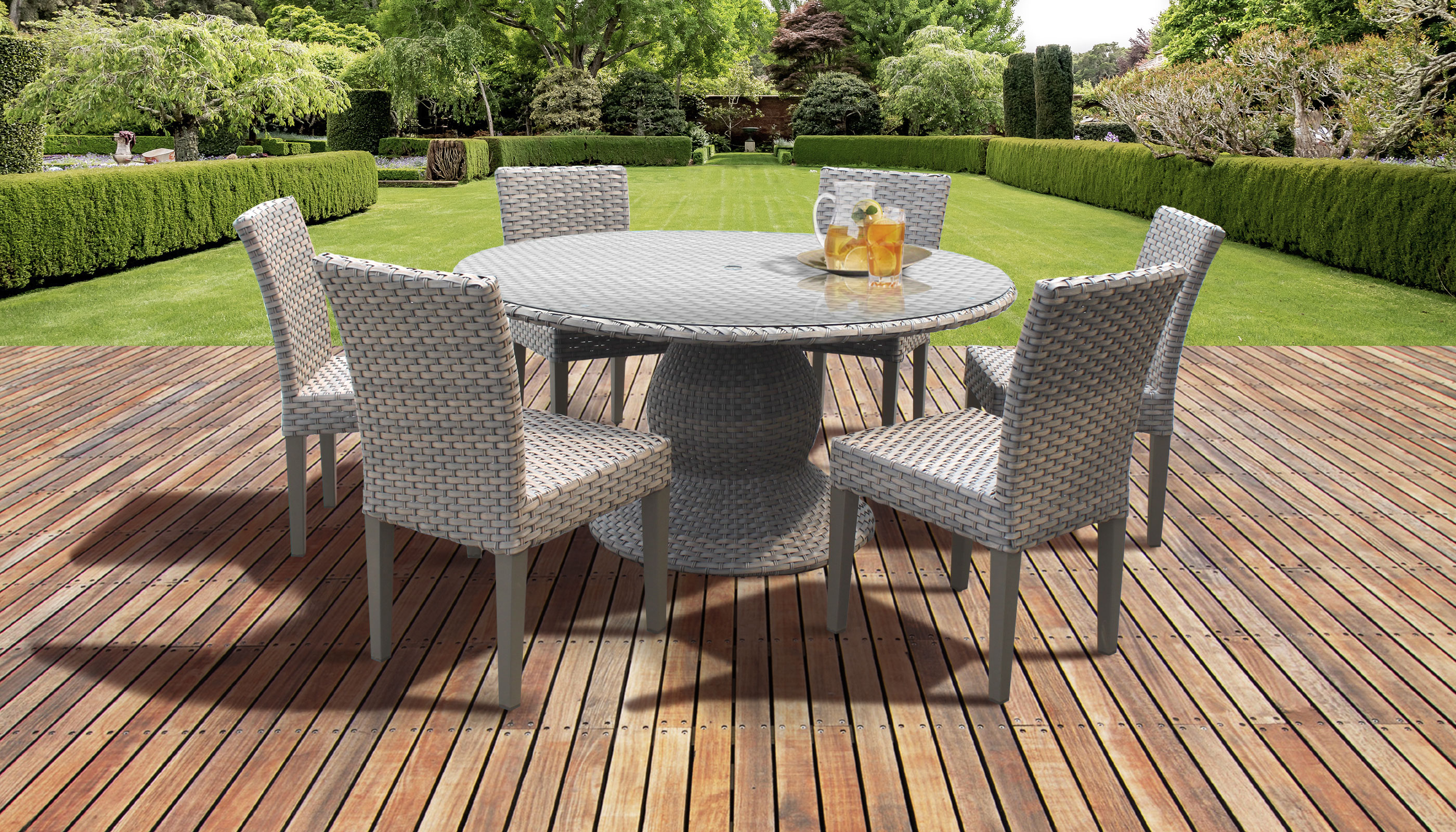 Outdoor Patio Dining Room Chair Round Cushions