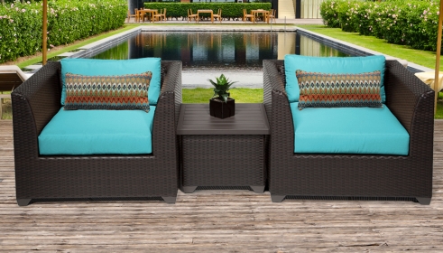 Barbados 3 Piece Outdoor Wicker Patio Furniture Set 03a - TK Classics