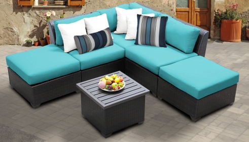 Barbados 6 Piece Outdoor Wicker Patio Furniture Set 06f - TK Classics