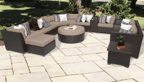 Barbados 12 Piece Outdoor Wicker Patio Furniture Set 12a - TK Classics