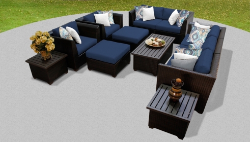 Barbados 12 Piece Outdoor Wicker Patio Furniture Set 12d - TK Classics