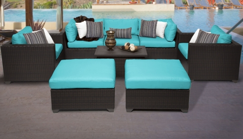 Belle 8 Piece Outdoor Wicker Patio Furniture Set 08a - TK Classics