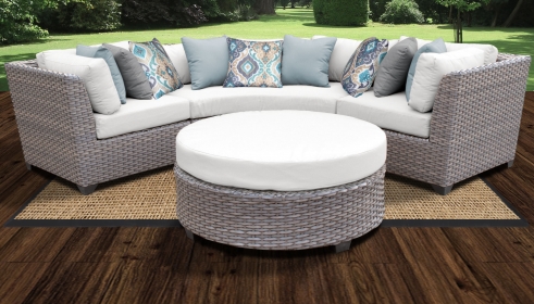 Florence 4 Piece Outdoor Wicker Patio Furniture Set 04a - TK Classics