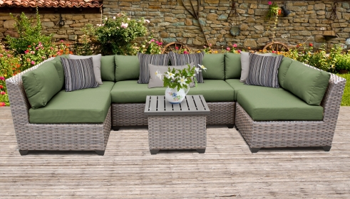 Florence 7 Piece Outdoor Wicker Patio Furniture Set 07c - TK Classics