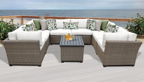 Monterey 9 Piece Outdoor Wicker Patio Furniture Set 09a - TK Classics