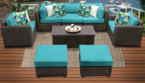 Venice 8 Piece Outdoor Wicker Patio Furniture Set 08c - TK Classics