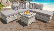 Fairmont 6 Piece Outdoor Wicker Patio Furniture Set 06f - TK Classics