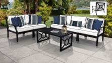 kathy ireland Homes & Gardens Madison Ave. 6 Piece Outdoor Aluminum Patio Furniture Set 06m - TK Classics